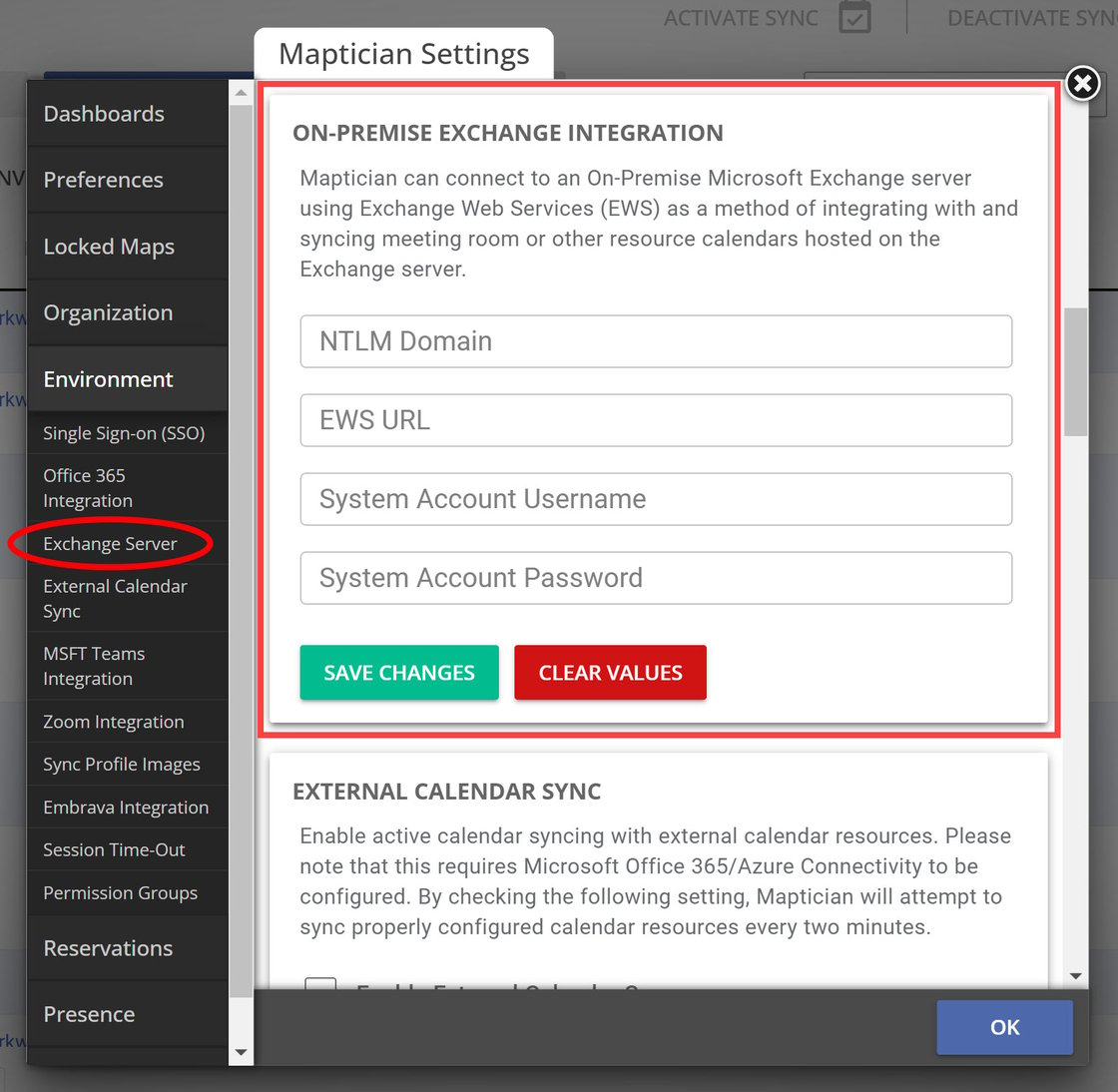 ON-Prem Exchange Settings